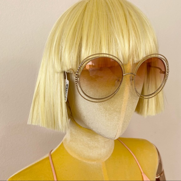 Chloe Accessories - Chloe Carlina Spherical Gold Sunglasses